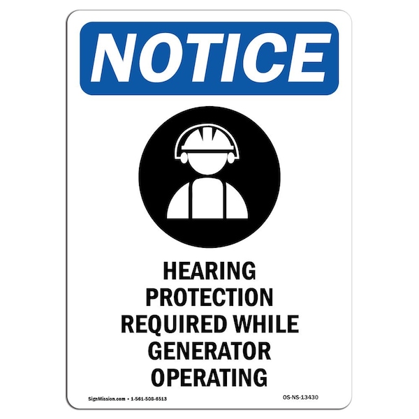 OSHA, Hearing Protection, 5in X 3.5in, 10PK, 3.5" W, 5" H, Portrait, PK10, OS-NS-D-35-V-13430-10PK